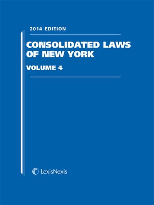 cover image of New York Consolidated Laws Unannotated